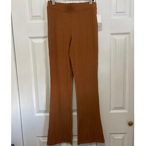 BP Nordstrom NWT Burnt Orange Brown Ribbed Flare Leggings Small